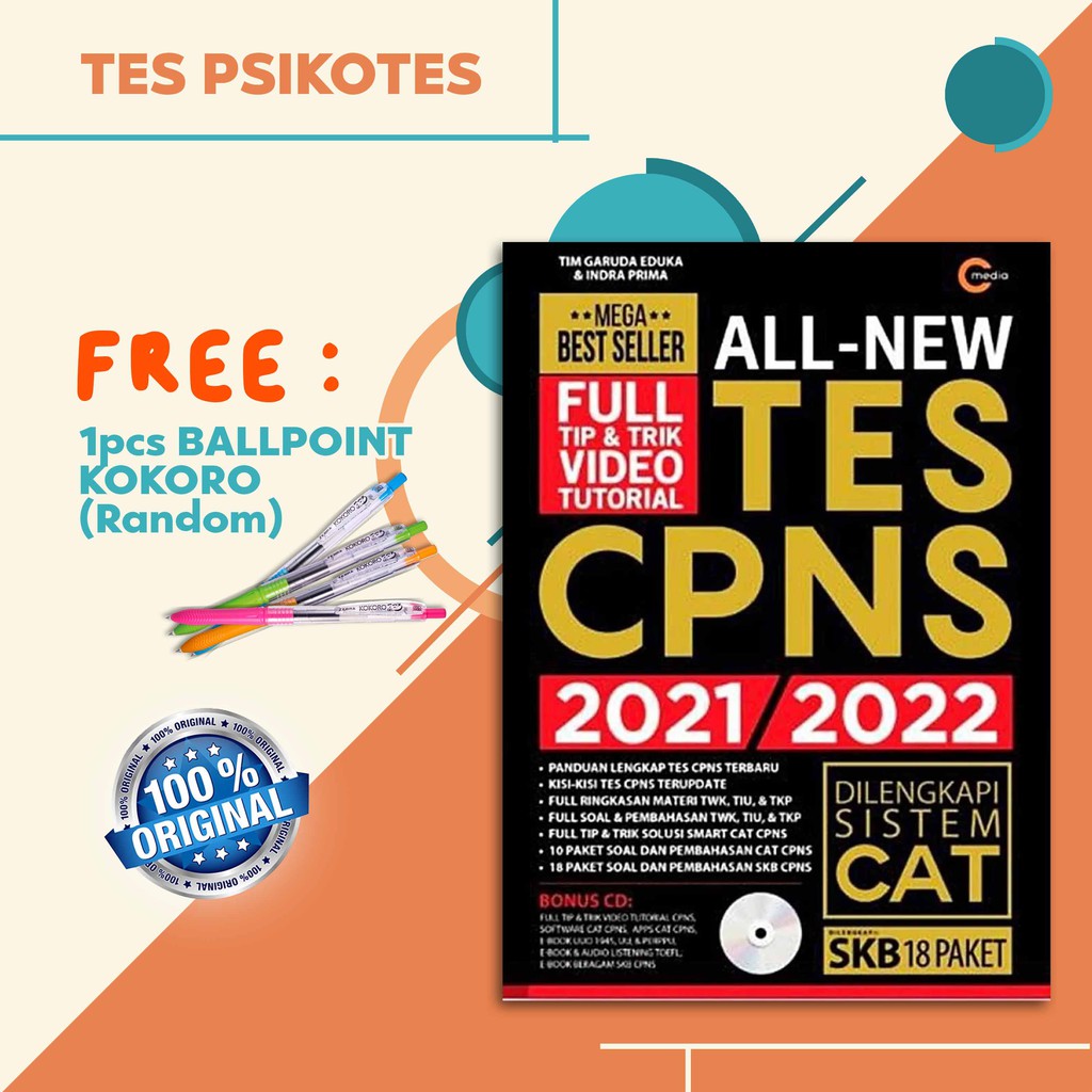 ALL-NEW TES CPNS 2021/2022 + CD FREE 1 PCS KOKORO  // PANDUAN RESMI TES CPNS CAT