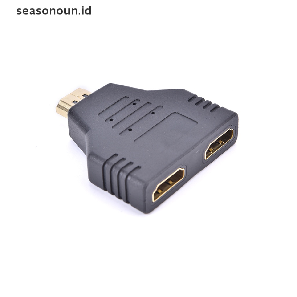 (seasonoun) 1pc Kabel Adapter Splitter 1080P Port Male Ke 2 Female 1 In 2 Out