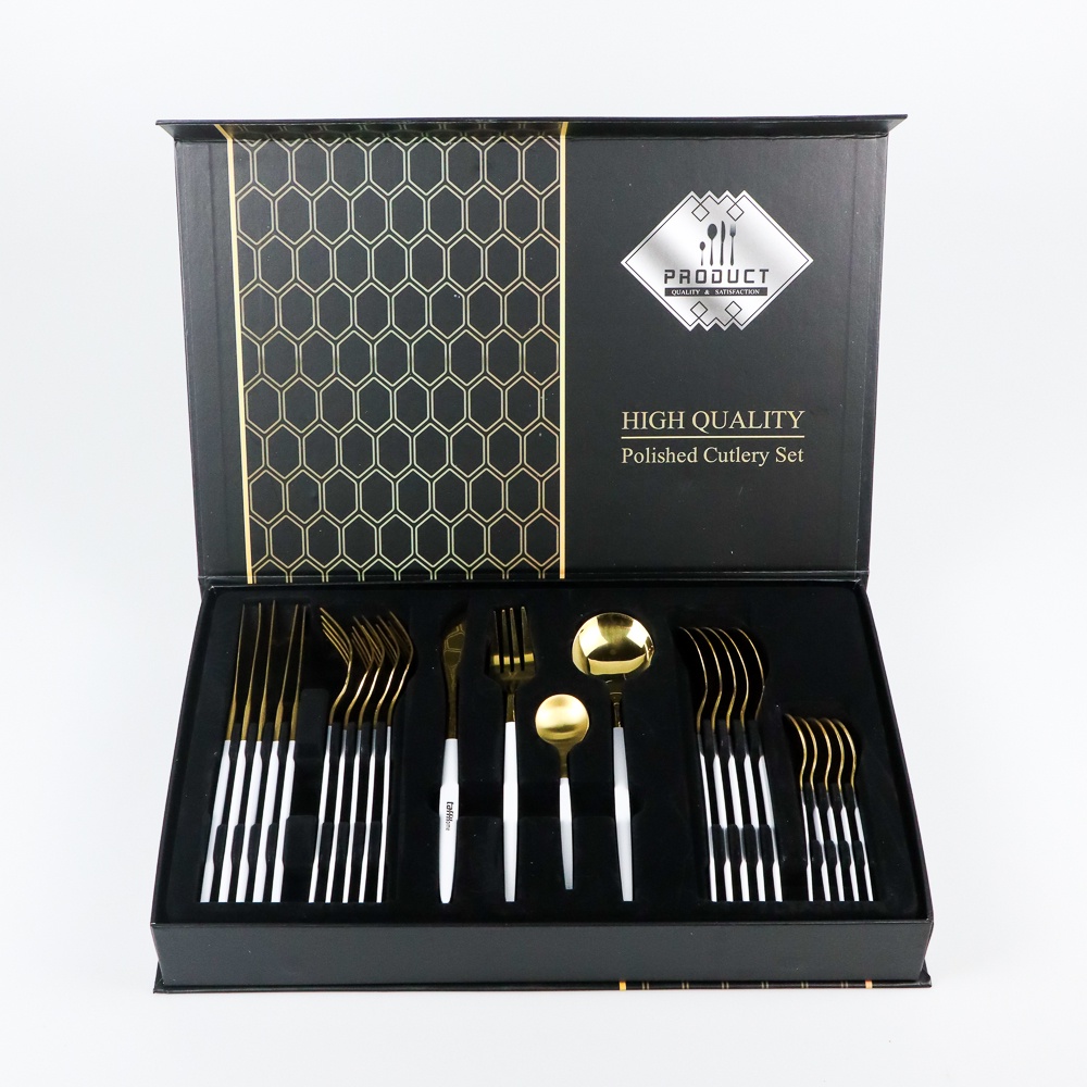 TaffHOME Cutlery Set Perlengkapan Makan Sendok Garpu Pisau 24 PCS - TW873