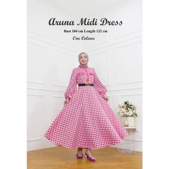 Kiran_OLShopp / Gamis Aruna Midi Dress / gamis ORI by Extu Premium Terbaru Terpopuler dan Termurah