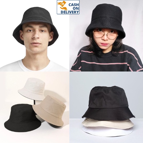Bucket Hat Polos / Topi Bucket Polos Bolak Balik Korean Style