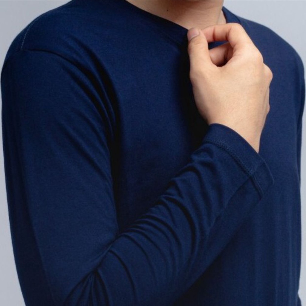 Kaos Polos biru Navy Lengan Panjang