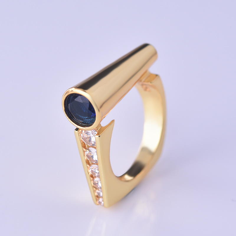 New Creative Inlaid Blue Gemstone Ring
