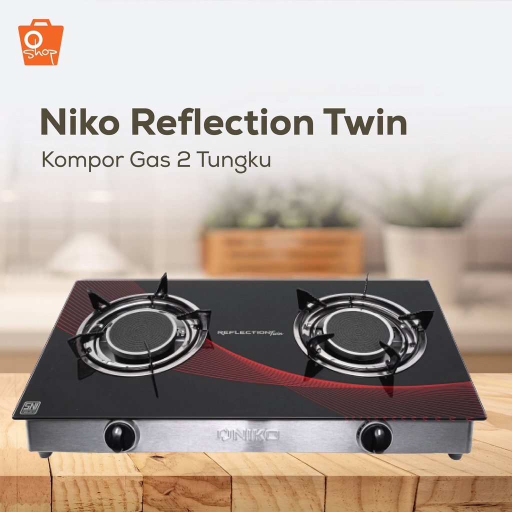 Oshop - Niko Kompor Gas Reflection Twin 2 Tungku Hitam