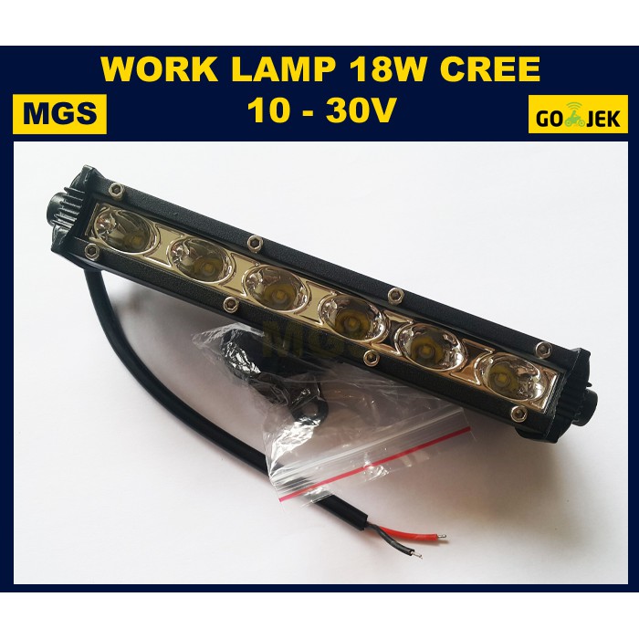 Work Lamp (Lampu Kerja) 18W Putih Cree Garis