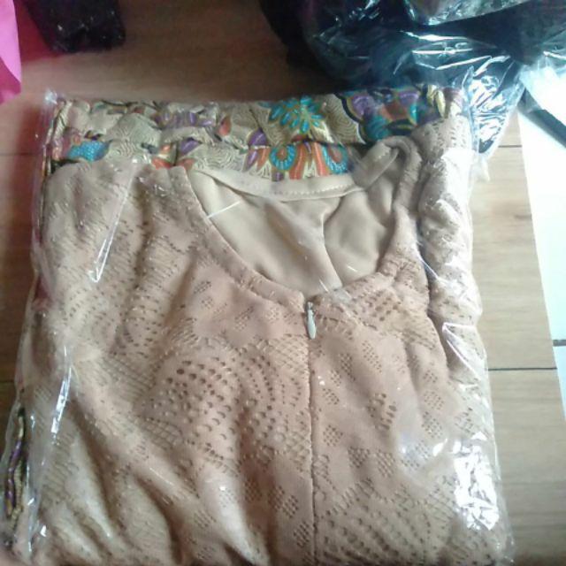 Orange Batik - Gamis Batik Mix Brukat Cendrawasih Maxi