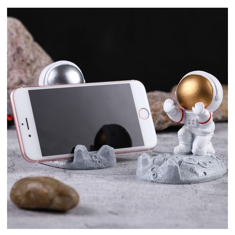 Holder Hp di meja Sandaran Penyangga Handphone Hiasan Pajangan Miniatur lemari Model astronot motif unik lucu Stand Phone Holder Astronaut nb57