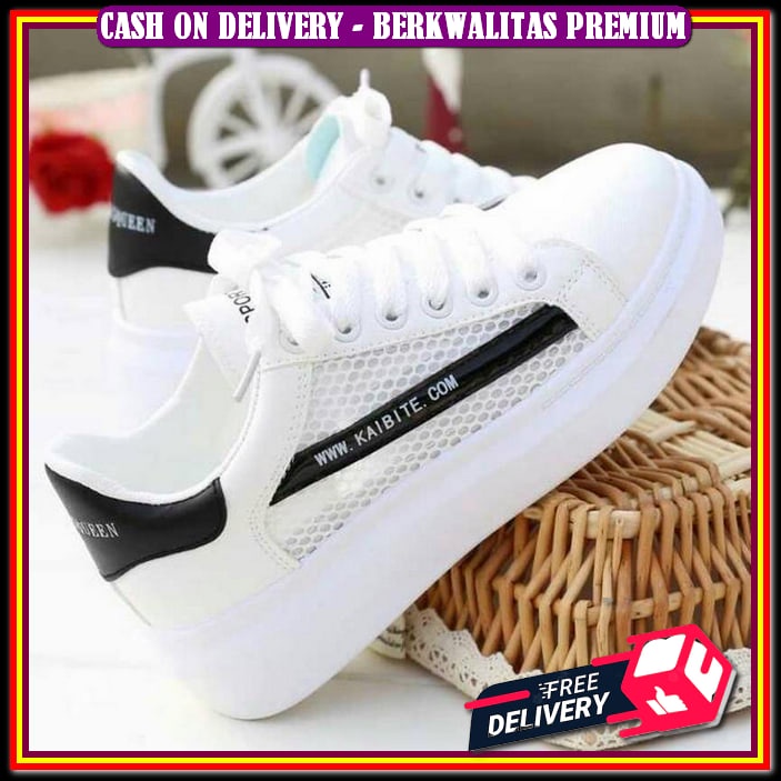 Sepatu Cewek Kekinian Sneakers Import Putih Dewasa Korea Sekolah 2022 Impor Origunal Selop Ori Korea