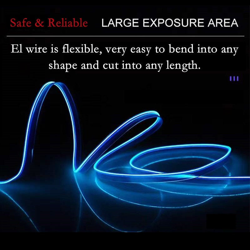 LED Neon Dekorasi Interior Mobil 3 meter 12 V Cigarette Plug Lampu Interior Mobil LED Neon 3 Meter + 12V Inverter Car Interior Light Atmosphere Ambient Light Tube LED Strip Flexible Neon Lamp Glow String Light For Car Decoration interior part