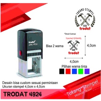 

Trodat 4924 Stempel custom kotak persegi ukuran 4 x 4cm