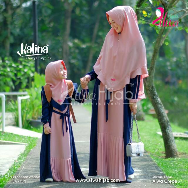 Gamis Ibu dan Anak Alwa Hijab Kalina series