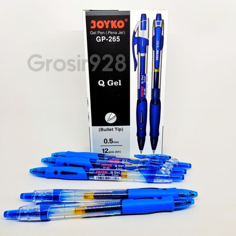 

(Per 12) Pulpen / Ballpoint Gel Joyko Q Gel Pen GP 265 Biru 0.5 mm