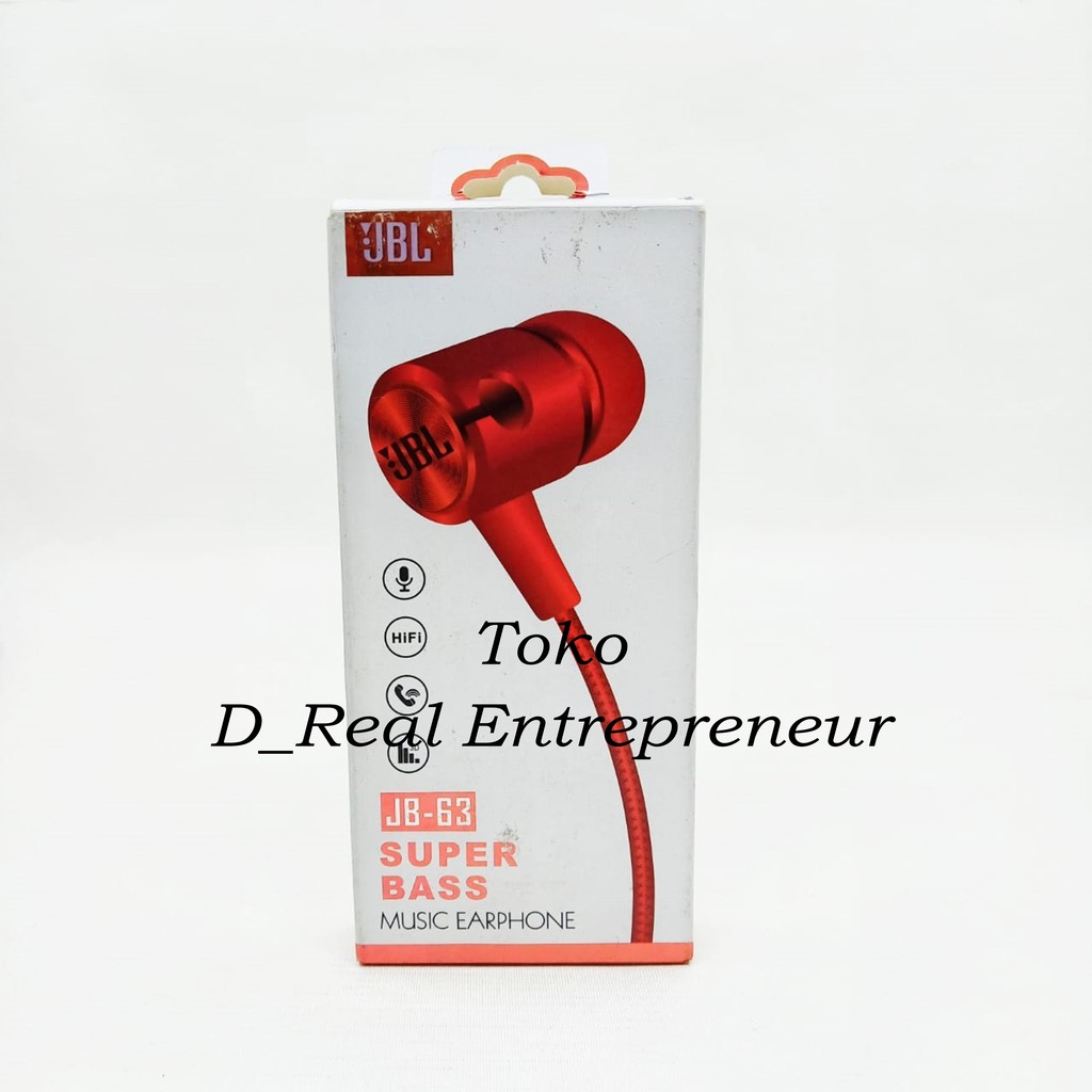 Headset JB63 / PM06 Universal Earphone Bass (musik + telepon}