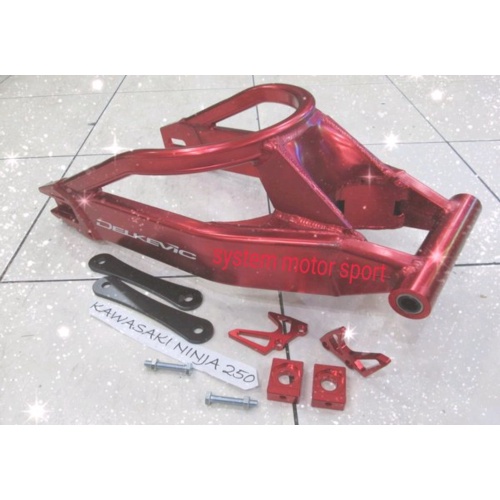Jual PROMO . swing arm ninja 250 carbu. swing arm delkevic ninja 250fi. swing arm tapak lebar ninja 