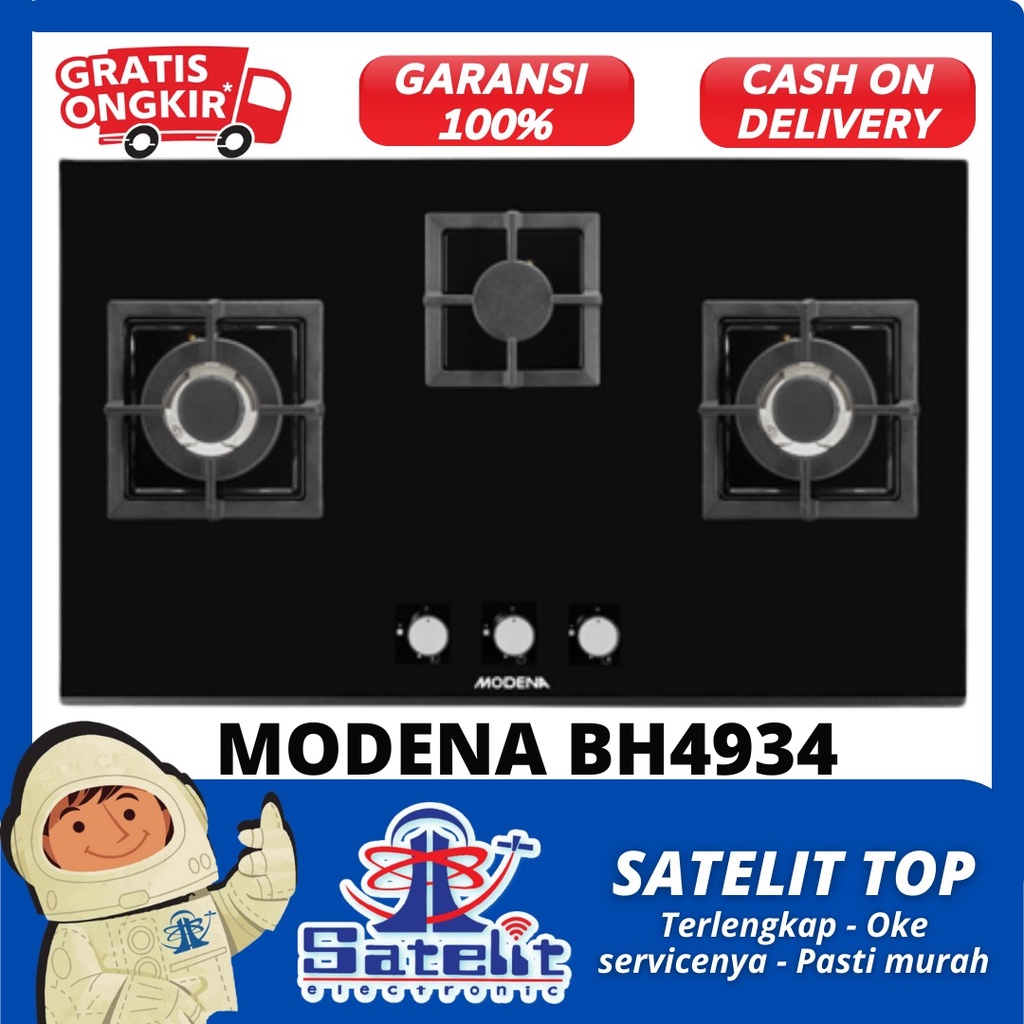 KOMPOR GAS / KOMPOR TANAM / KOMPOR LISTRIK 3 TUNGKU MODENA BH4934