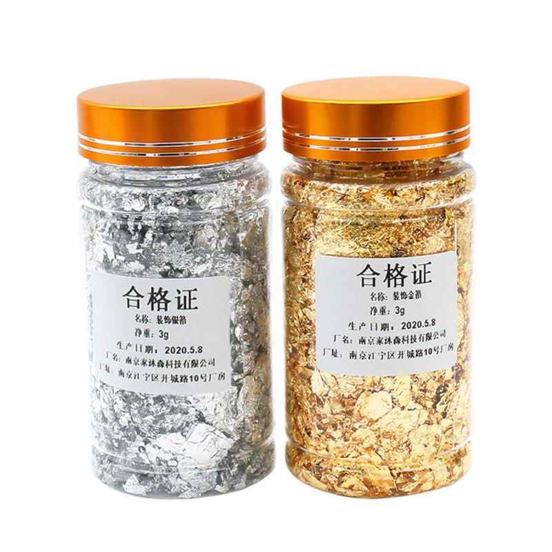 Ran 3g Cetakan Resin Foil Emas / Silver Untuk Dekorasi Perhiasan