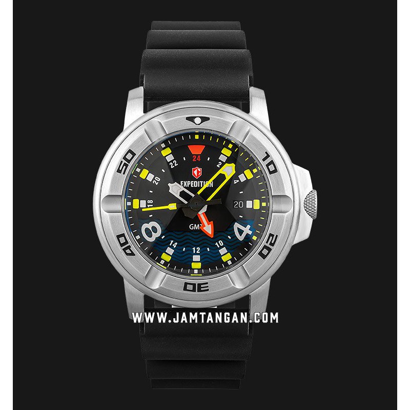 Expedition E 6711 MD RSSBA Special Edition Men Black Dial Black Rubber Strap + Extra Strap