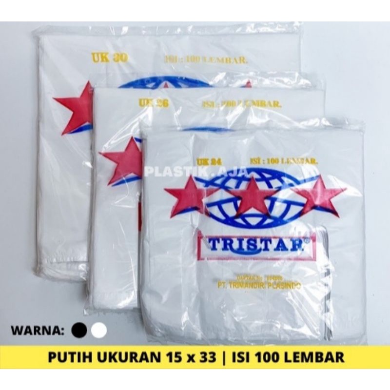 Kantong Kresek Plastik Merk Tristar Ukuran 15