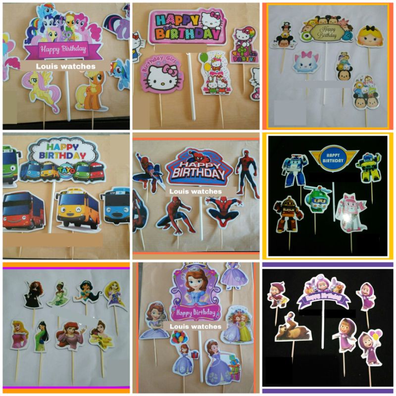 

cake topper happy birthday karakter set