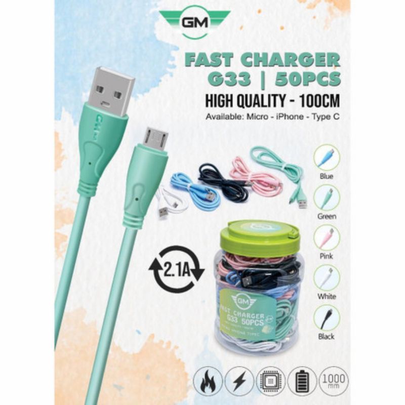 KABEL DATA GM TECH USB MURAH BERKUALITAS fast charging