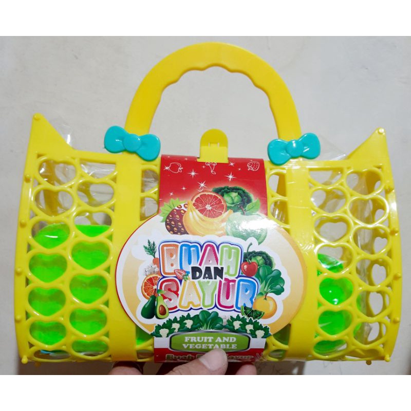 MAINAN ANAK TAS KERANJANG ISI BUAH POTONG SUPER KEREN MAINAN ANAK PEREMPUAN