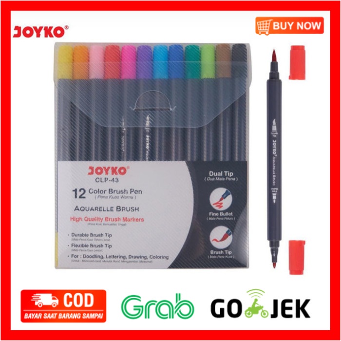 

(BISA COD) Spidol Color Brush Pen CLP-43 Aquarelle Brush High Quality Joyko Kuas