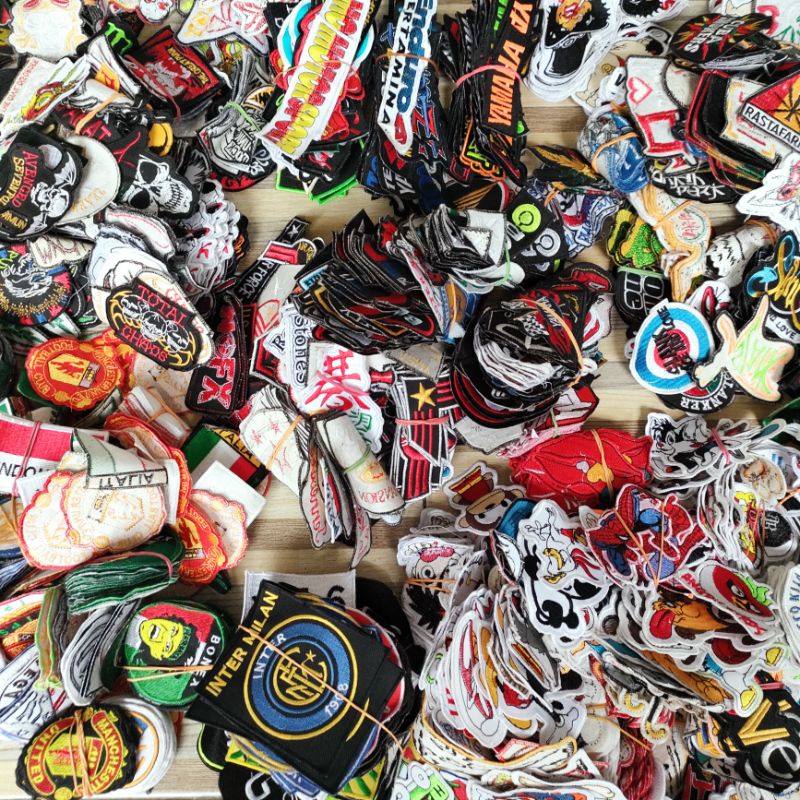 bordir patch stiker kain paket grosir harga mulai 100biji