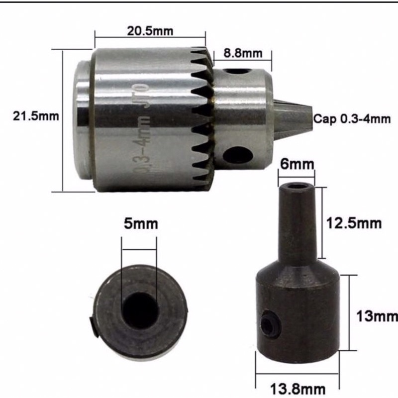 Kepala Bor Chuck Motor 775 795 895 JTO shaft 5mm