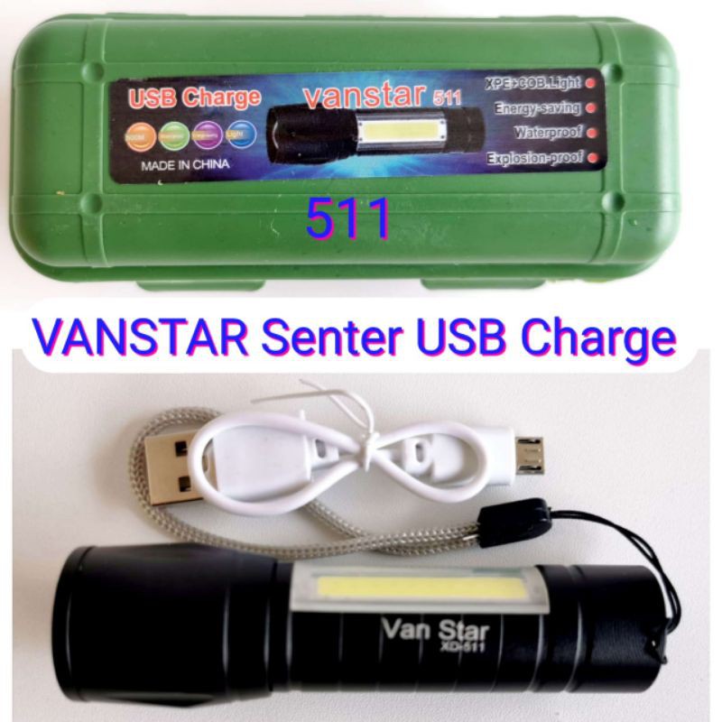 Vanstar Senter LED COB SWAT Police 511 USB Charge