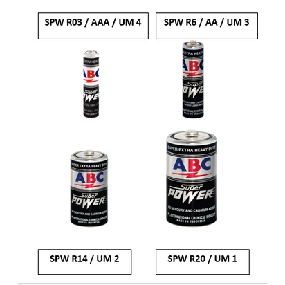 Baterai ABC Super Power / Batre ABC SPW AA /Batre ABC SPW Besar