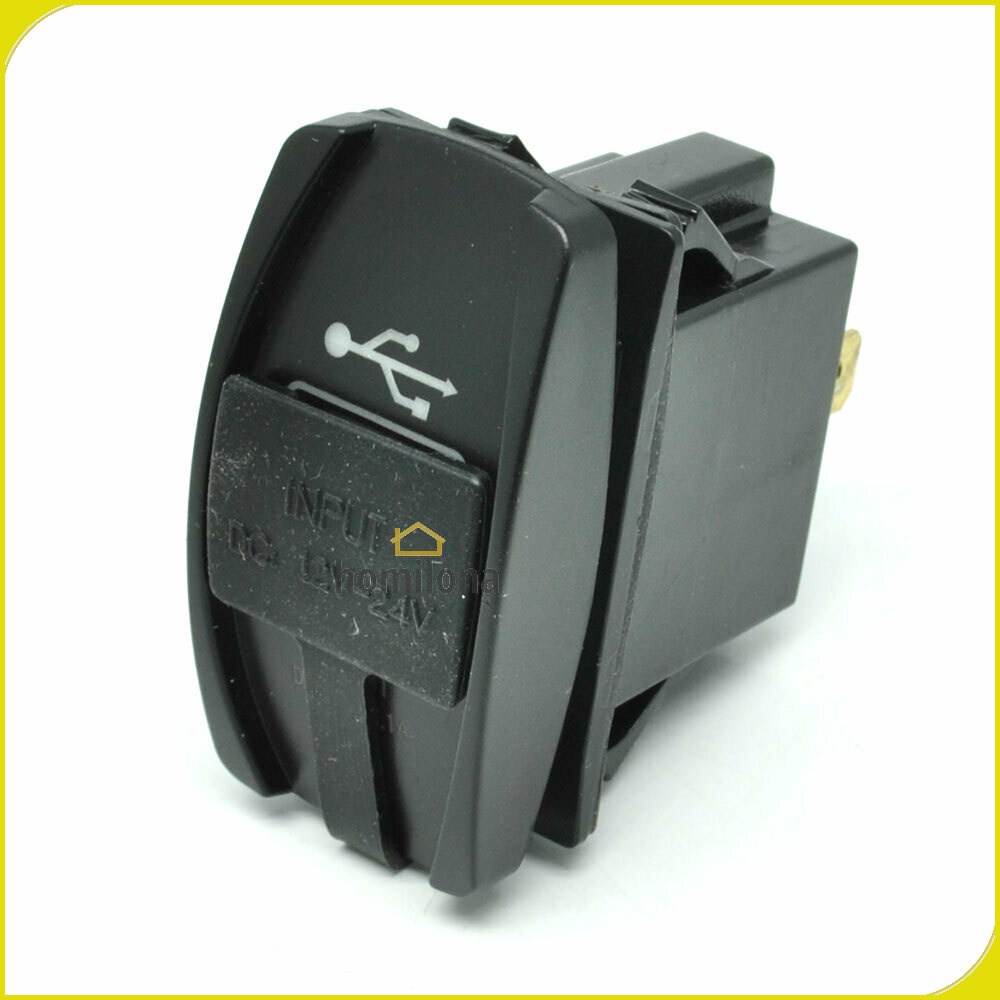 USB Charger Motor 2 Port DC 12-24V - YCCPAUTO CJ-L040 - Black