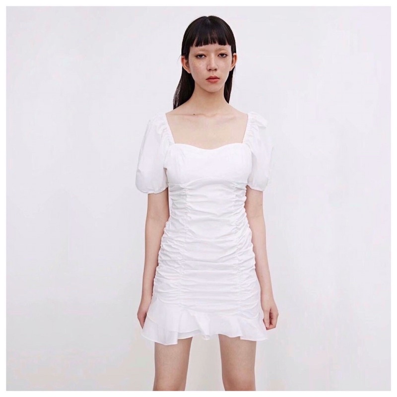 Dress Wrinkle Putih Polos