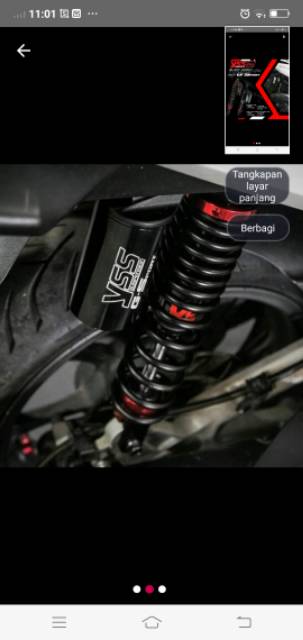 Shockbreaker yss xmax 250 tabung G-sport hitam