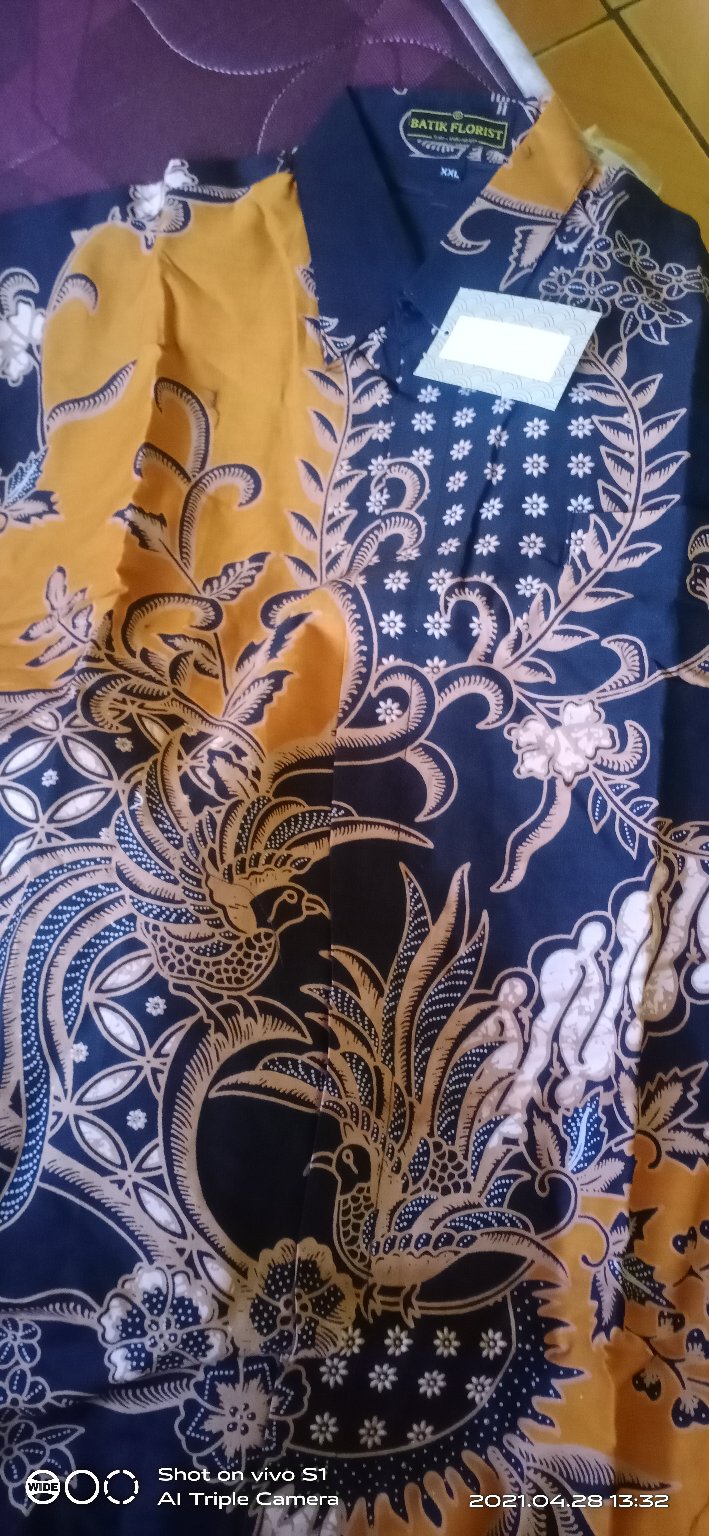 Proboseto Kuning Pendek Kemeja Batik Pria Full Furing Bahan Katun Cabut Primisima