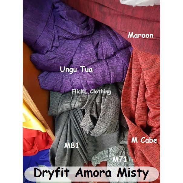 Bahan Kain Dryfit Amora Misty Kaos Baju Dry Fit Olahraga Jersey Misty Jersey Basket Futsal Sepeda Mi