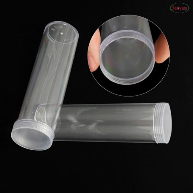Coin Tubes 3 11cm High Quality Round White Plastic Clear 25mm Quarter Dollar Storage Screw Shopee Indonesia