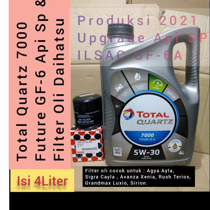 [[BISA COD]] Paket Oli Mobil Total 5w-30 4L + Filter oli Daihatsu