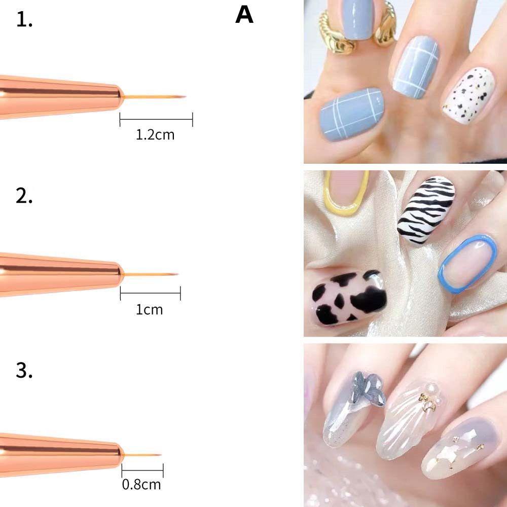 Mxbeauty Nail Art Liner Pen Bunga Garis Grid Desain Perancis Manicure Alat Ultra-Tipis Garis Tarik Sikat Kawat Aksesoris Kuku UV Gel Nail Art Brush