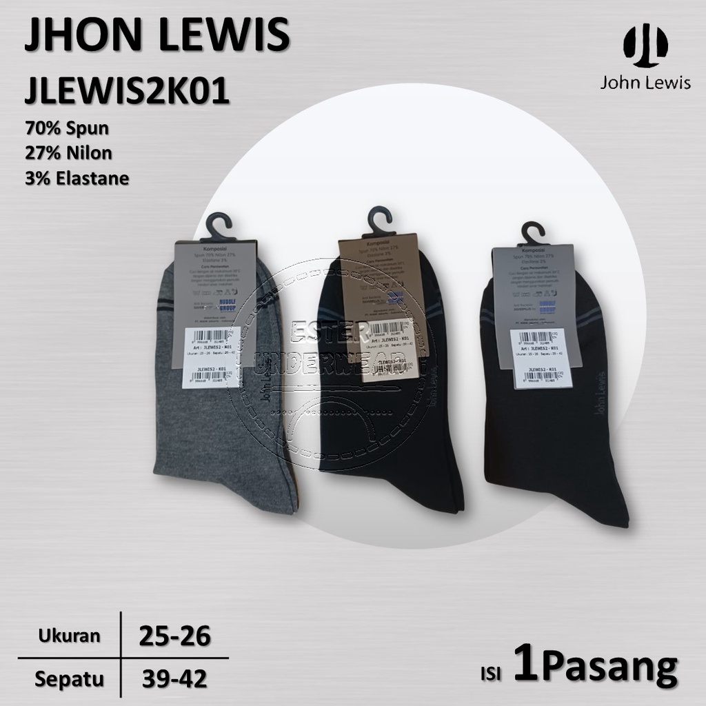 Kaos Kaki Dewasa Jhon Lewis Anti Bakteri JLEWIS-K01 Isi 1Pasang