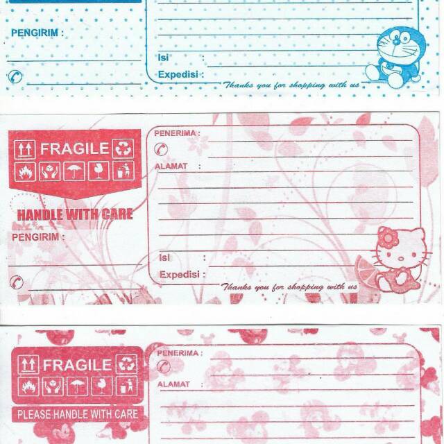 

LABEL PENGIRIMAN PAKET OLSHOP KARAKTER