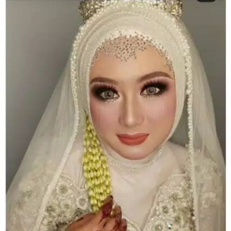 SLAYER VEIL MUTIARA PENGANTIN / HIJAB PENGANTIN MUTIARA ELEGAN