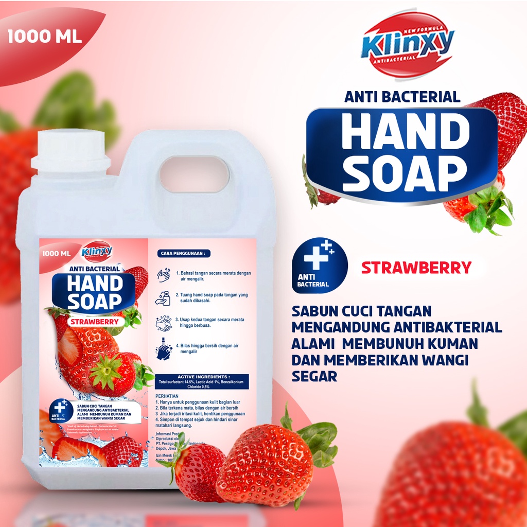 KLINXY Sabun Cuci Tangan / Hand Wash / Hand Soap Anti Bakteri 1 Liter