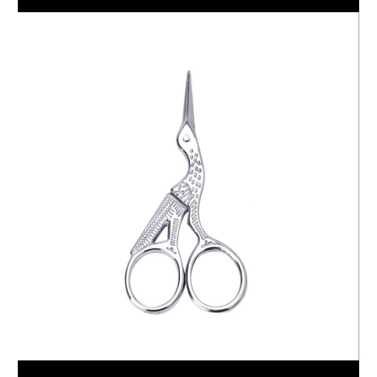 Gunting Vintage / gunting antik / gunting unik motif angsa / crane - Perak