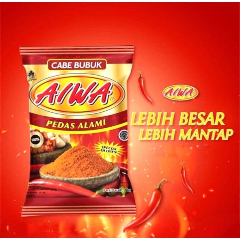 

Cabe Bubuk AIWA 250gr Pedas Alami Special Di Oven Halal MUI