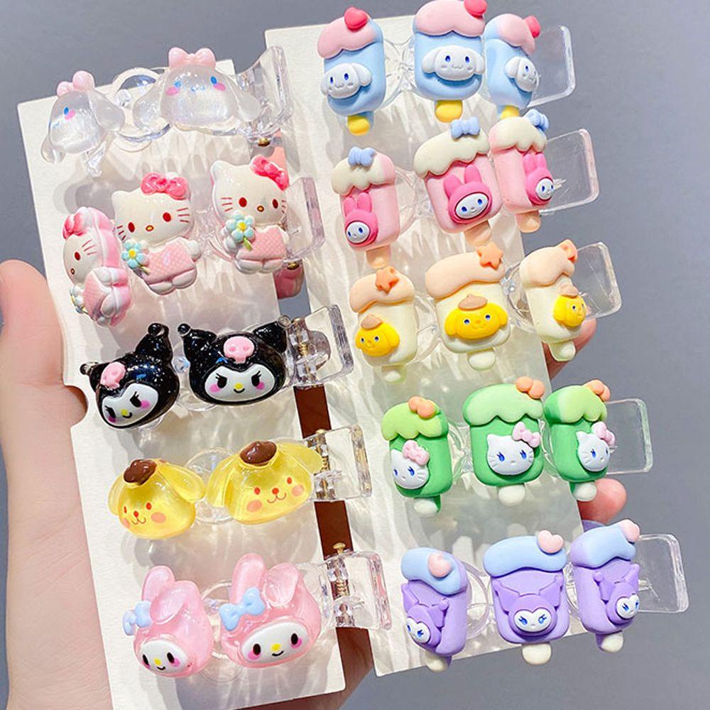 Needway Jepit Rambut Anak Warna-Warni Fashion Kuromi Cute Melody Kawaii Korean Style Hair Claw