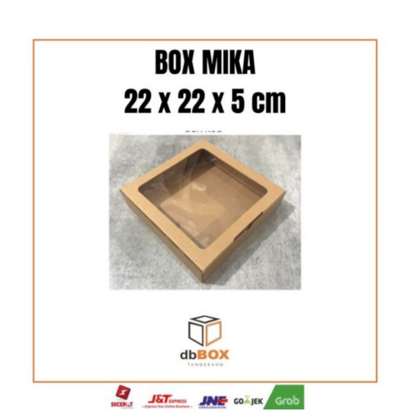 

BOX MIKA 22x22x5 cm | Box Die Cut dan Easy Usage | Box Kue Bolu | Box Kue Tart | Box Hampers | Box Kue Transparant