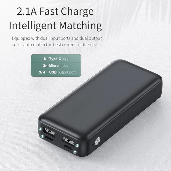 ROCK P76 Mini Power Bank 10000mAh 2.1A Dual USB Output Fast Charging