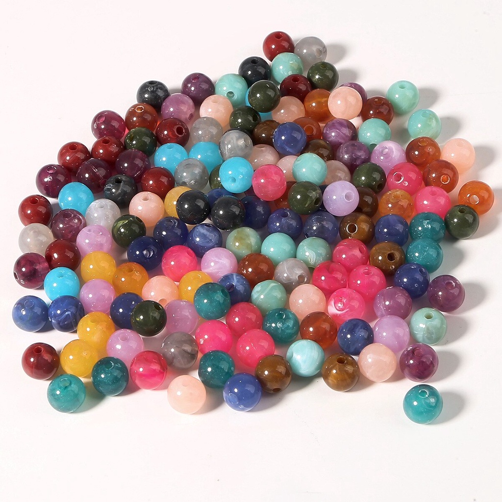 30pcs 20 styles 10mm acrylic beads handmade DIY beaded loose bead charms for bracelet making