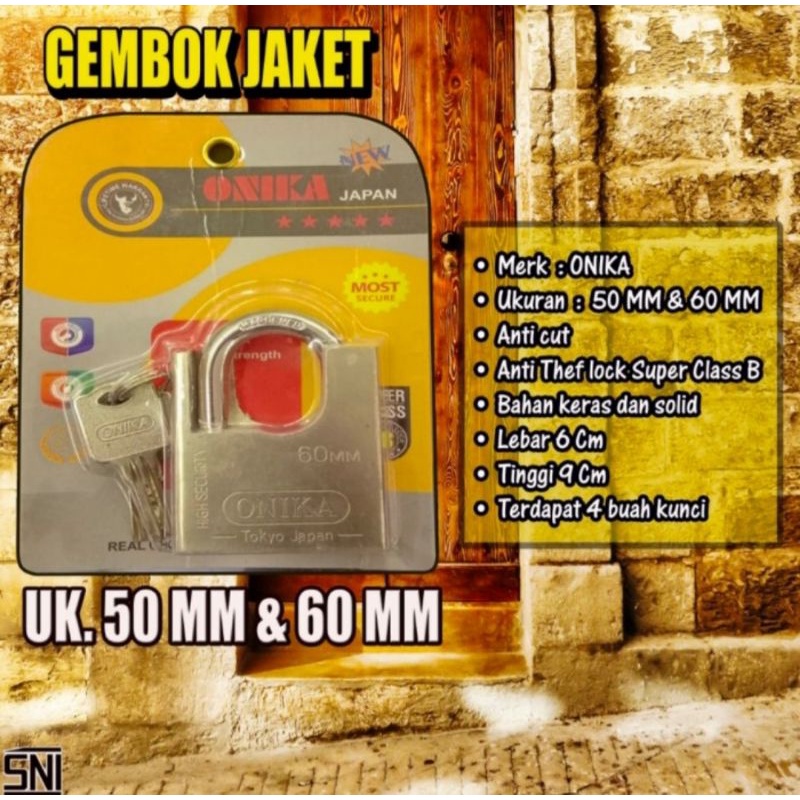 Gembok gudang/gembok pagar jaket Onika japan