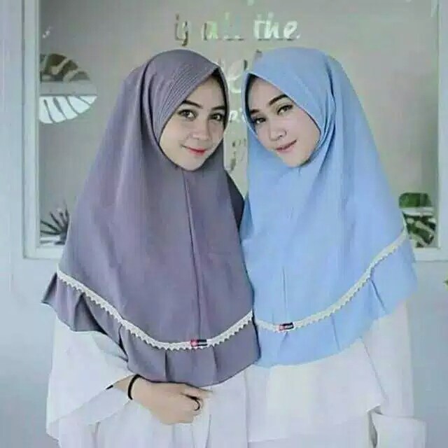 TERMURAH REMPEL RENDA KHIMAR RUFLE WOLFIS PET ANTEM JILBAB HIJAB